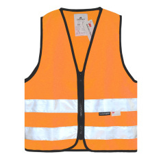 Dětská reflexní vesta na zip - oranžová